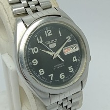 Seiko 5 Automatic 7S26-00X0 Day/Date Military Dial Vintage Men  s Watch