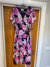 Quiz Floral Chiffon Wrap Midi Dress V-Neck Belted Flutter Sleeve UK 20