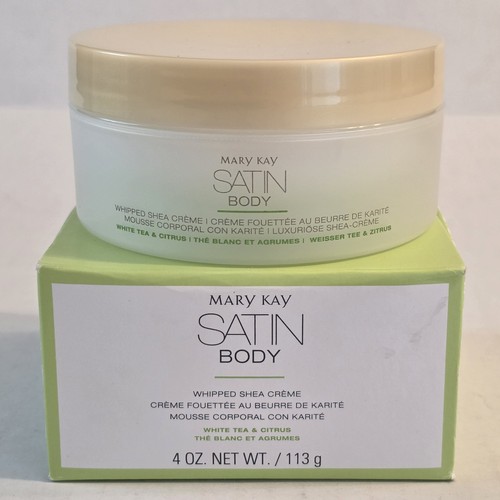 Mary Kay Satin Body Whipped Shea Creme weißer Tee und Zitrusfrüchte 4oz Hautfeuchtigkeitscreme
