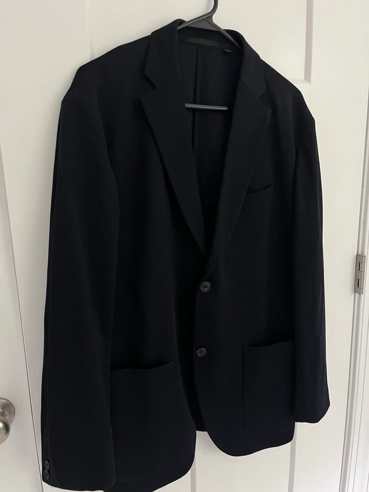 Chaqueta Blazer Uniqlo Para Hombre Confort Grande Azul Marino A Medida 2 Botones Calce Ajustado Elástico Foto 2 de 4