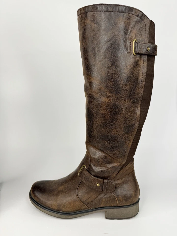 Baretraps Sophy Brown Riding Boots Women’s 7.5M Faux Leather Tall Zip Equestrian - Image 3 of 4