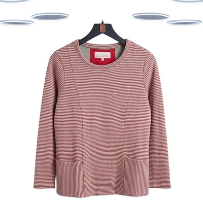 Ex Women's Seasalt Sweatshirt -Long sleeve Grey/Red Striped (Size10) (Defect)