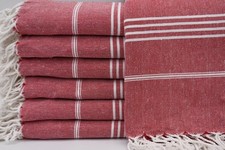 Basiclayersca Monaco Red Turkish Towel 100 Percent Natural Cotton 40 Inch by 70