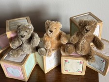 VTG Lot 3 STEIFF Mohair Bendy Bears 3  1 Has Button 2 Not So Bendy Anymore CUTE