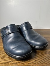  CLARKS LEA SLIP-ONS - 8M- NAVY - EXCELLENT 
