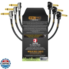 3 Units - 12 Inch - WBC-PRO-Pedal – 22 AWG - Low-Cap (18pF/ft) – Pro-Grade – 