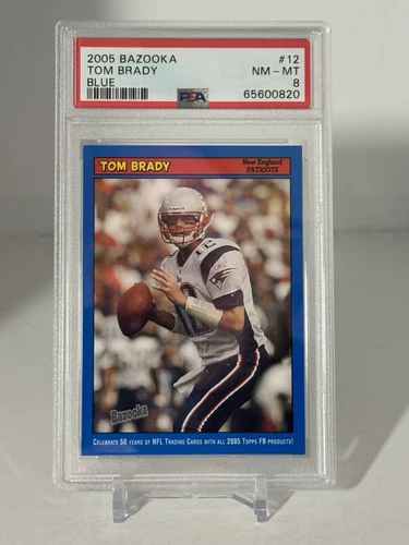 Tom Brady 2005 Bazooka Blue #12   RARE PSA 8  SHIPS SAME DAY