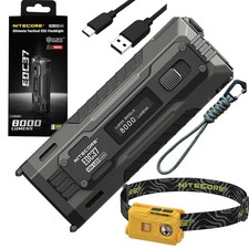Nitecore EDC37 Ultimate Tactical EDC Flashlight: Double the Power   8,000 Lumens