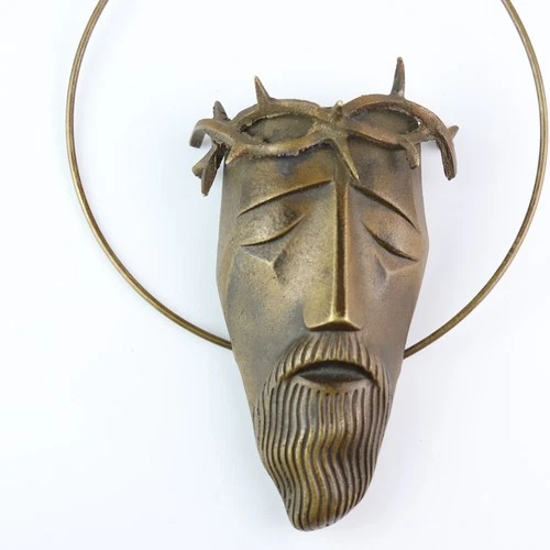 Authentic Werkstätte Hagenauer Wien Bronze Relief – Head of Christ