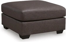 Walker Point Contemporary Faux Leather Oversized Accent Ottoman, Dark Brown