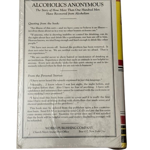 Anonyme Alkoholiker Hardcover mit Schutzumschlag versiegelt Reprint von 1939 Original Vintage - Bild 2 von 5