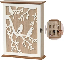 Key Holder for Wall Mount, Hooks Hanging Rack white 