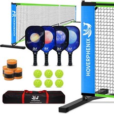 Pickleball Set with Net for Driveway, Portable Regulation Size Pickleball Net...