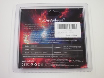 内蔵型SSD Somnambulist 512GB SSD SomnAmbulist H650 512GB 2.5