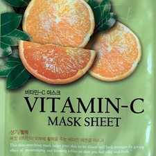 Baroness Vitamin-C Facial Sheet Masks 6-Pack Spa Skincare Brightening Hydrating
