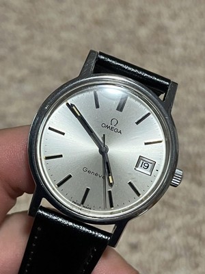 OMEGA automatic Genève メンズ　腕時計 Omega Geneve Date Silver Manual Winding Mens Watch Authentic