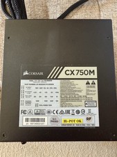 Corsair CX750M 750W Semi-Modular ATX Power Supply   Complete Cables   Tested