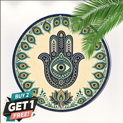 Round Design Abstract Geometric Pattern Circular Wall Metal Sign