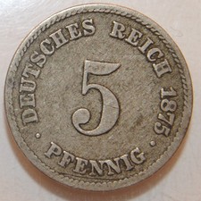 1875 E Germany 5 pfennig