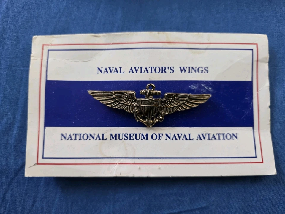 Ailes Pilote Vintage US Navy Naval Aviator' Wings National Museum Naval Aviation - Photo 1/2