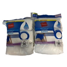 2x Hanes Cool Comfort Women Cotton Brief NEW 5 Each Package White Size 10/3XL