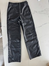 Divided H M Black Faux Leather High Rise Pants Woman Size 0
