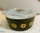 Vintage Pyrex Zodiac Casserole Dish w/ Lid 475-C 2.5 Qt Astrology Symbols Promo