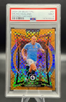 2024-25 Select Premier League #51 Erling Haaland Bronze Checker /125 PSA 9 Mint