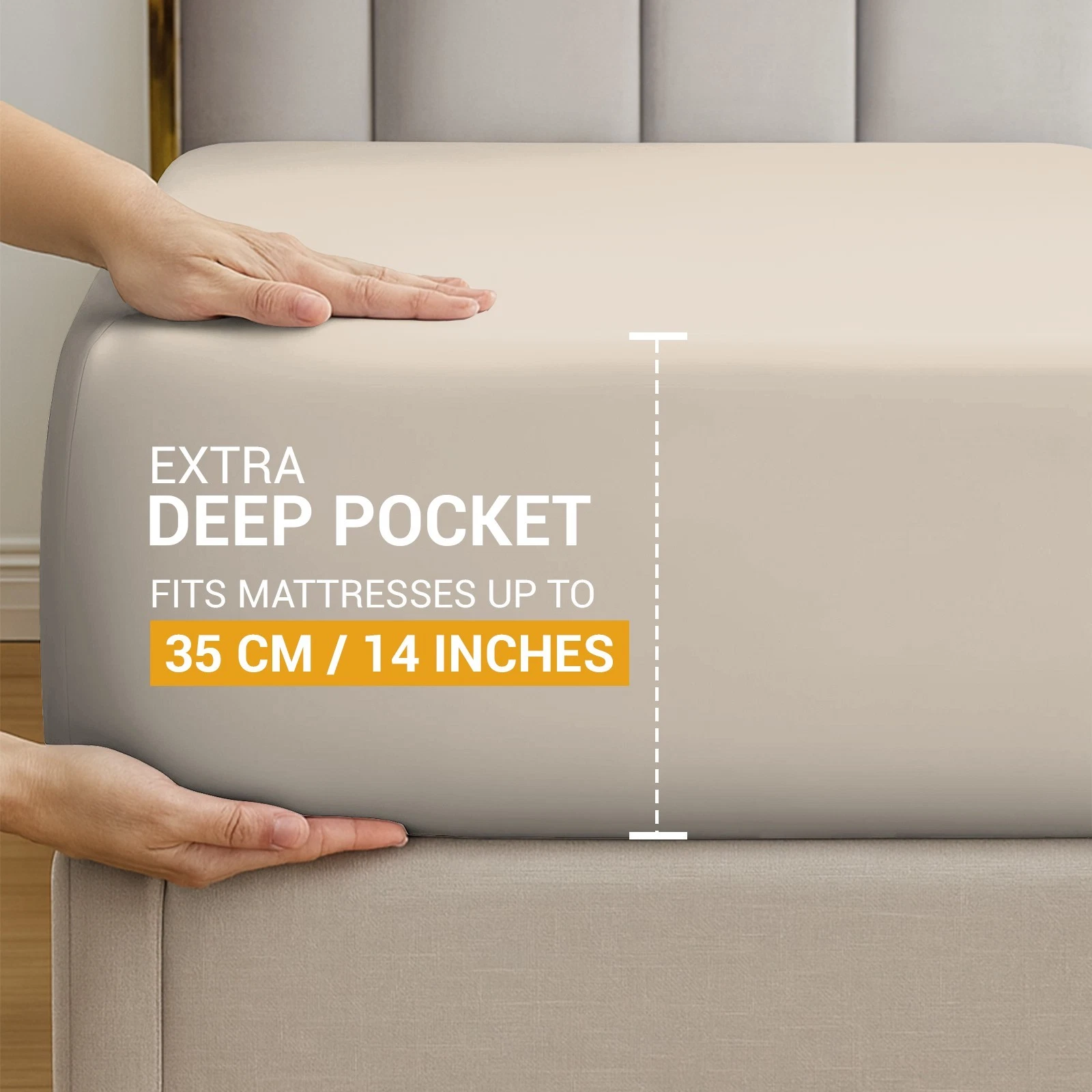 Taupe - Dekoro fitted sheet - 35cm deep