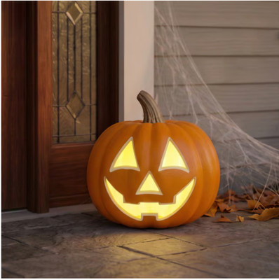 Haunted Living 9-in Lighted Jack-O-Lantern Halloween Pumpkin Decor Home Lights