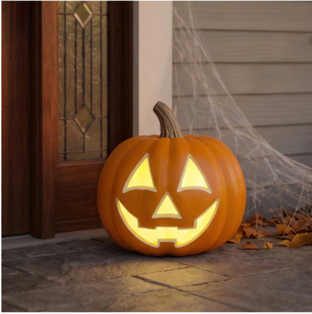 Haunted Living 9-in Lighted Jack-O-Lantern Halloween Pumpkin Decor Home Lights