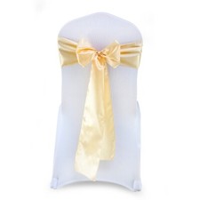 100 Beige Satin Chair Sashes Silky Sateen Chair Bows wedding party banquet d cor