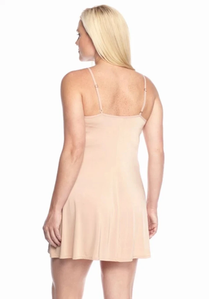 Vestido sin mangas Hanky Panky beige sedoso línea A para mujer talla S L108508 Foto 2 de 2