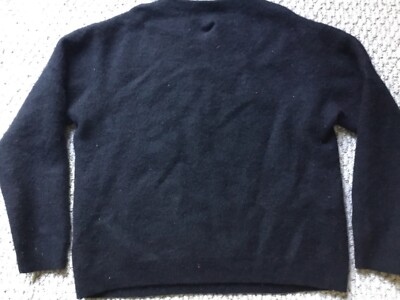 Pull Femme Pronto Uomo - 100% Cachemire Noir - Taille L - Vintage Minimaliste - Occasion Très Bon état