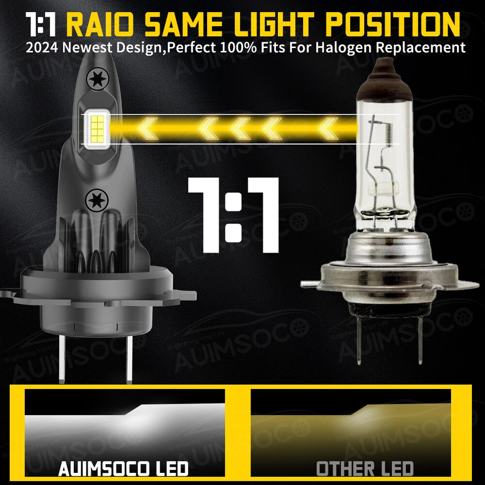 4Pcs LED Headlight High Low Beam Bulbs KIT White For Mercedes-Benz B250e 2017 - Image 4 of 4