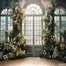 10'x10' CP Flower/Window Scenic Microfiber Fabric background backdrop SD052