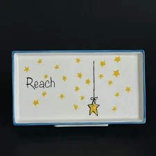 Creative Co-op Tawnya Norton Reach For The Stars Rectangular Appetizer Plate
