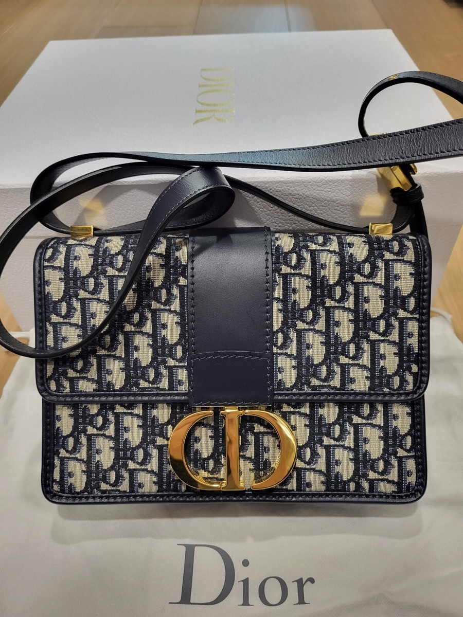 【DIOR】☆ビジネスにも☆\t30 Montaigne Diorling ミニバッグ 30 Montaigne East-West Bag with Chain Blue Dior Oblique