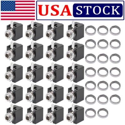 20Pcs With Nut 3.5mm PCB 3 Terminals Female Audio Connector Phone Jack Socket