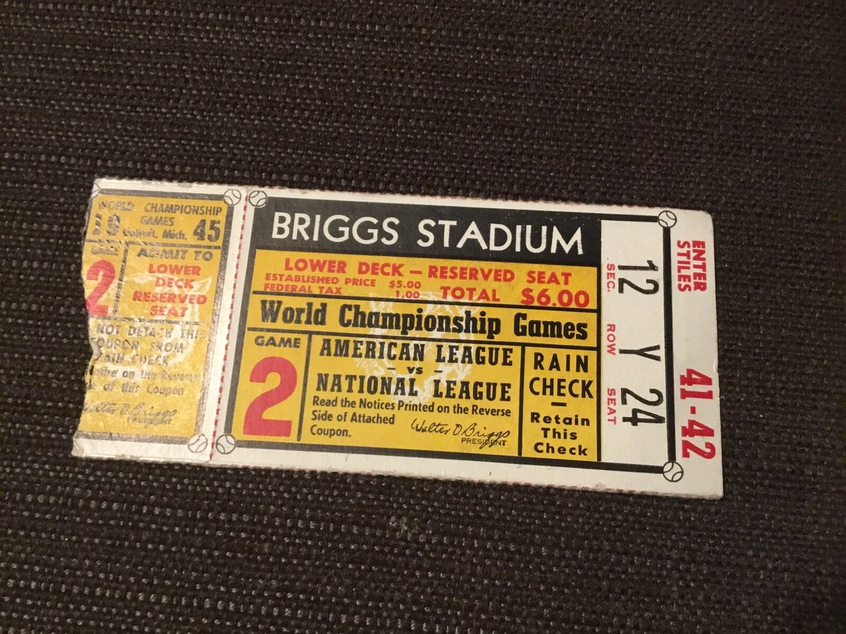 1945 Chicago Cubs Detroit Tigers World Series Ticket Billy Goat