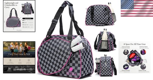Versatile Women's Pickleball Bag with Water Bottle Holder & Paddle Compartment - Picture 2 of 9