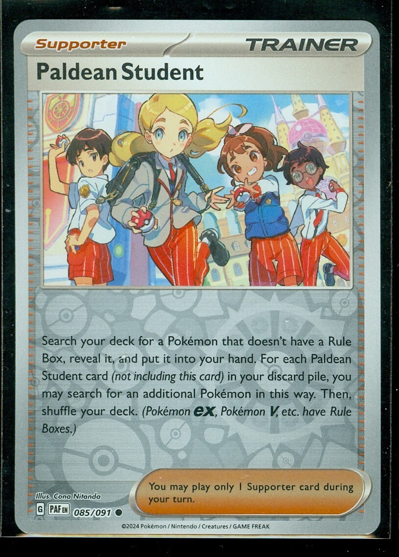 Pokemon PALDEAN STUDENT 085/091 - Paldean Fates - Rev Holo - MINT