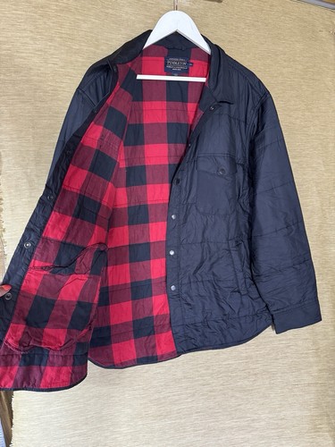 Pendleton Jacket Mens XL Extra Large Navy Blue Mod Checked Cotton Lined Coat. - Picture 6 of 9