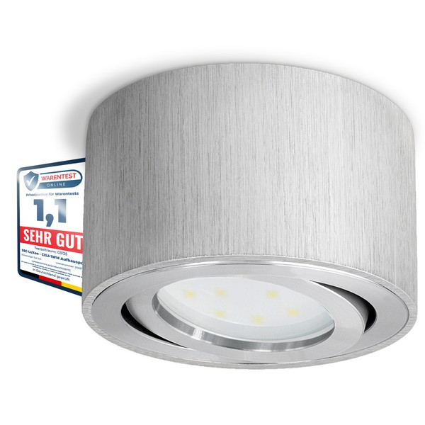 CELI-1A Led Aufbauspot Alu GebüRstet 6W Dimmbar Warm/Neutral/Kalt Spot-image