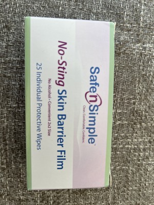 Safe n Simple No-Sting Skin Barrier Film 25 Individual Wipes