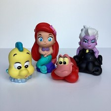 Disney Store Little Mermaid Bath Toy Set Ursula Ariel Flounder Sebastian