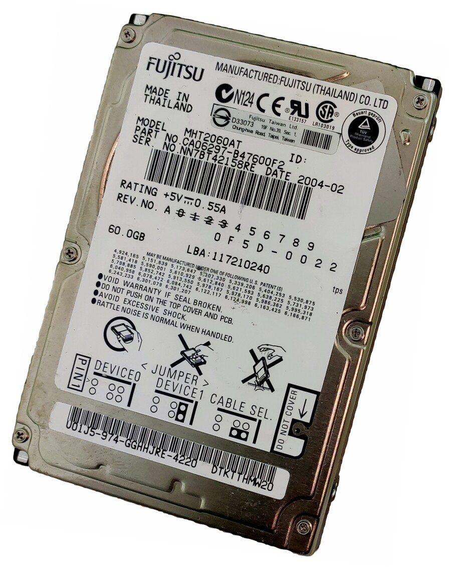 Disque Dur Interne Fujitsu 320 Go, 250 Go, 200 Go Ou 80 Go Pour PC Portable
