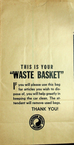 NORTHERN PACIFIC RAILWAY PAPER TRASH BAG - A-13
