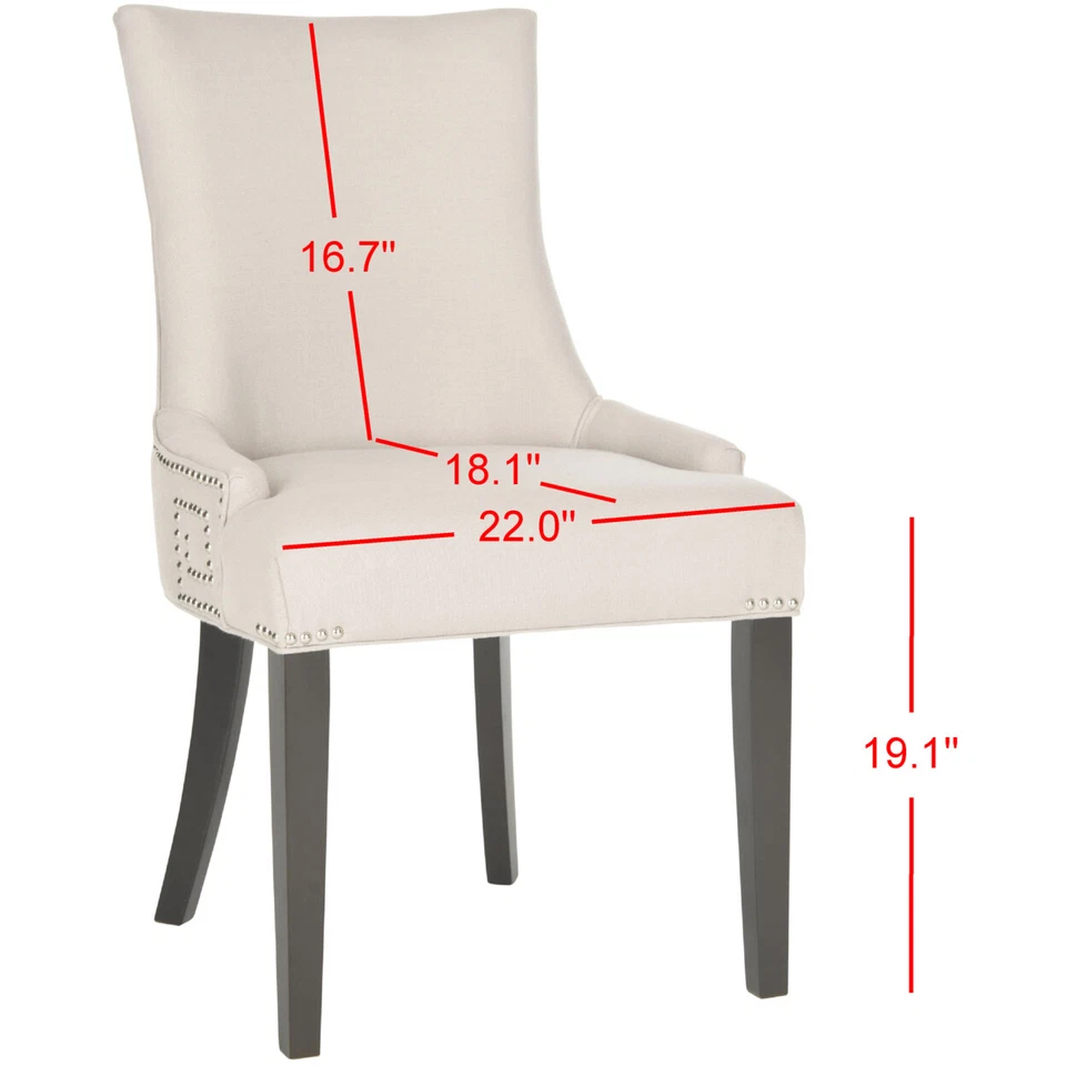 Juego de 2 sillas laterales SAFAVIEH Gretchen de 20"" H con cabezal de clavo plateado | Taupe | Foto 4 de 4