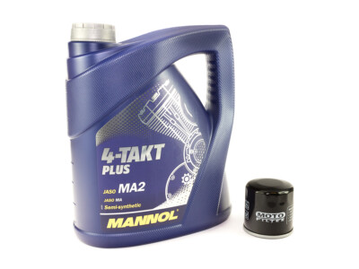 Motoröl Set 10W40 4 Liter incl. Ölfilter MF204 für Arctic Cat Kawasaki Yamaha 
